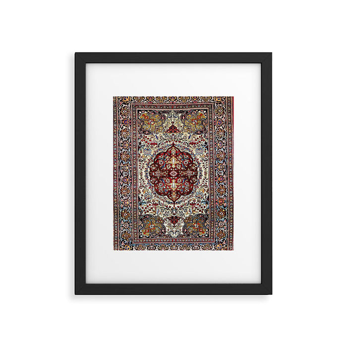 Tehran North Persian Carpet Print Framed Art Print Gallery Image 1