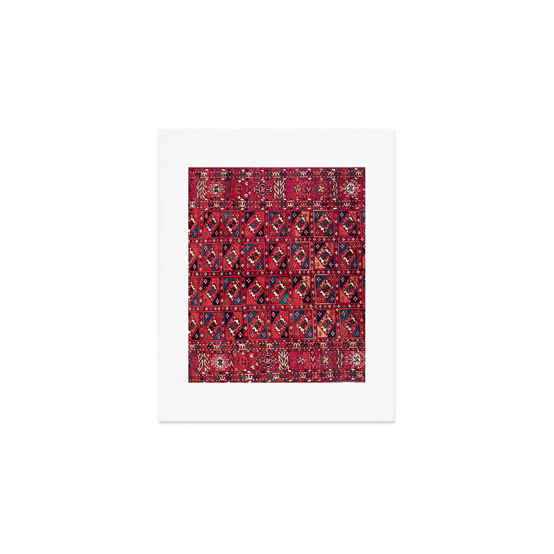 Tekke  Antique West Turkestan Rug Print Art Print Gallery Image 1