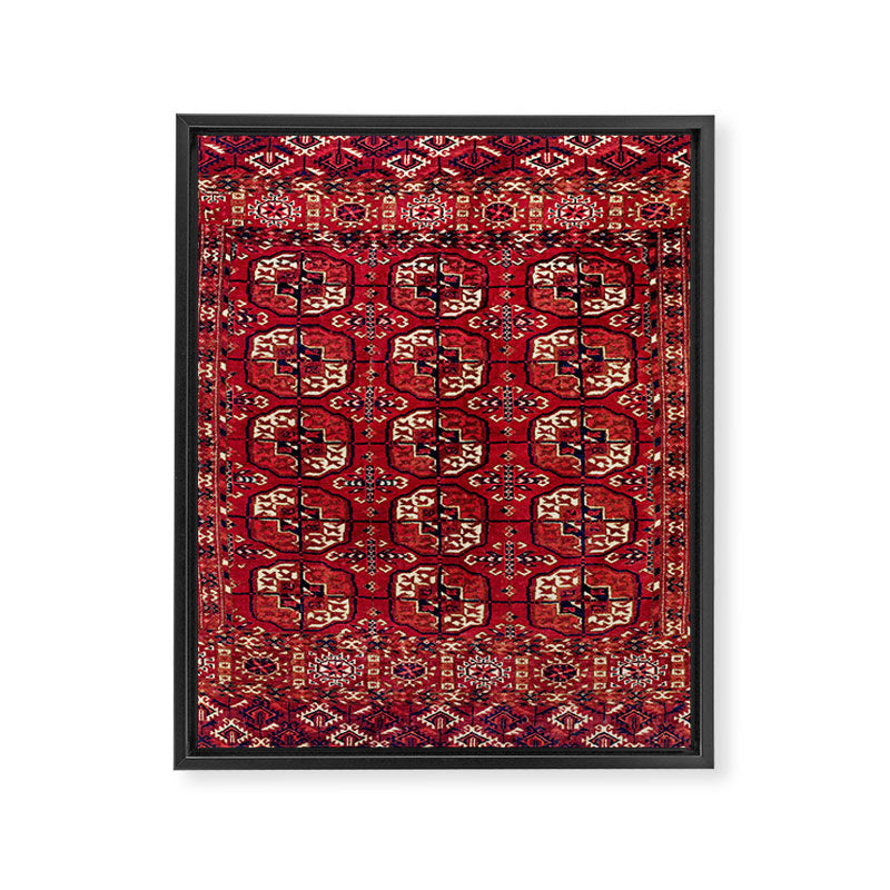 Tekke  Antique West Turkestan Rug Print Framed Canvas Print Gallery Image 3