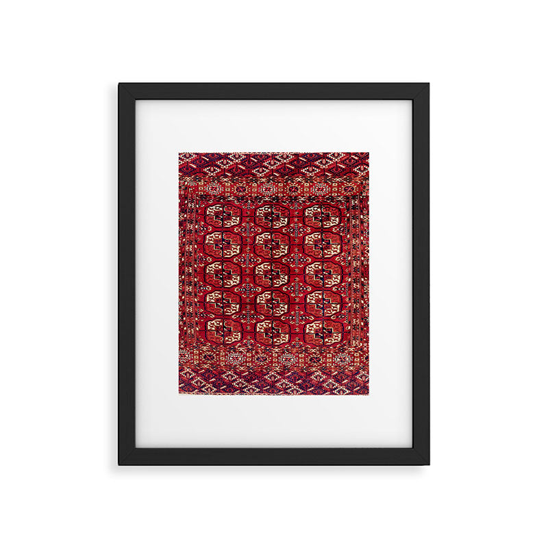 Tekke  Antique West Turkestan Rug Print Framed Art Print Gallery Image 6
