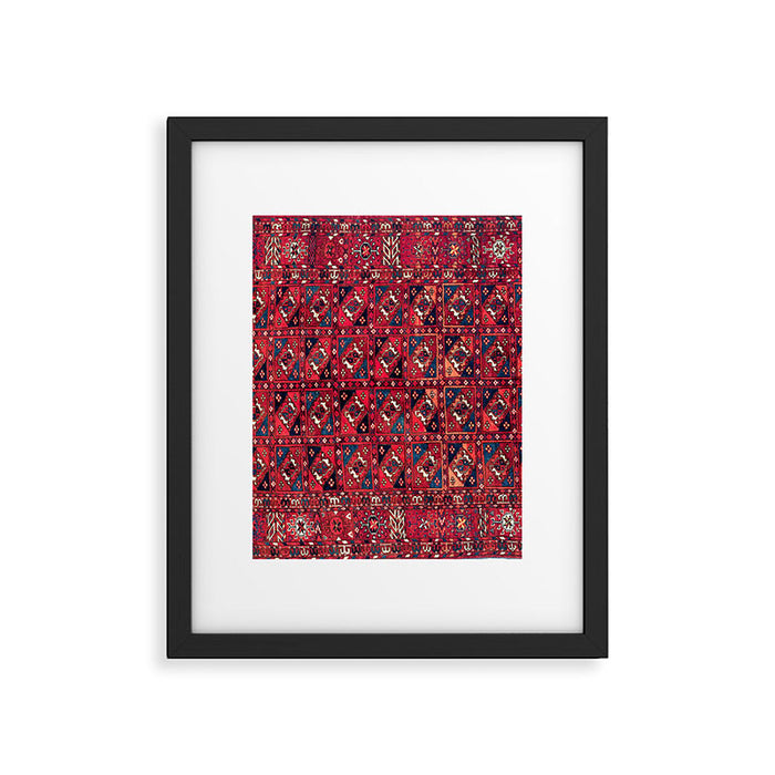 Tekke  Antique West Turkestan Rug Print Framed Art Print Gallery Image 1