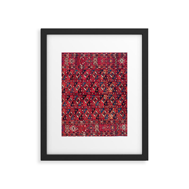 Tekke  Antique West Turkestan Rug Print Framed Art Print Gallery Image 4