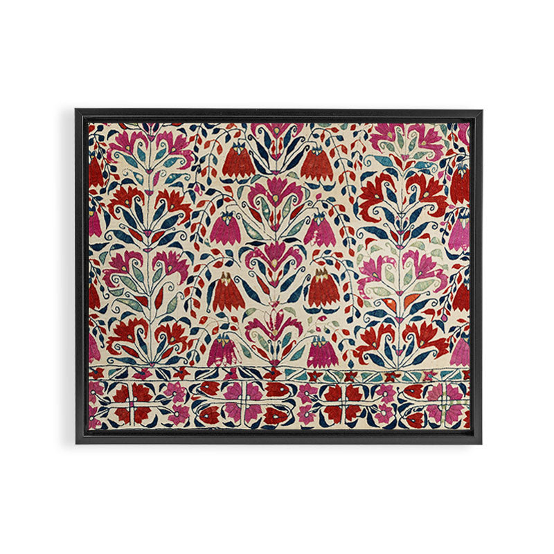 Tekke Asmalyk West Turkestan Floral Textile Print Framed Canvas Print Gallery Image 3