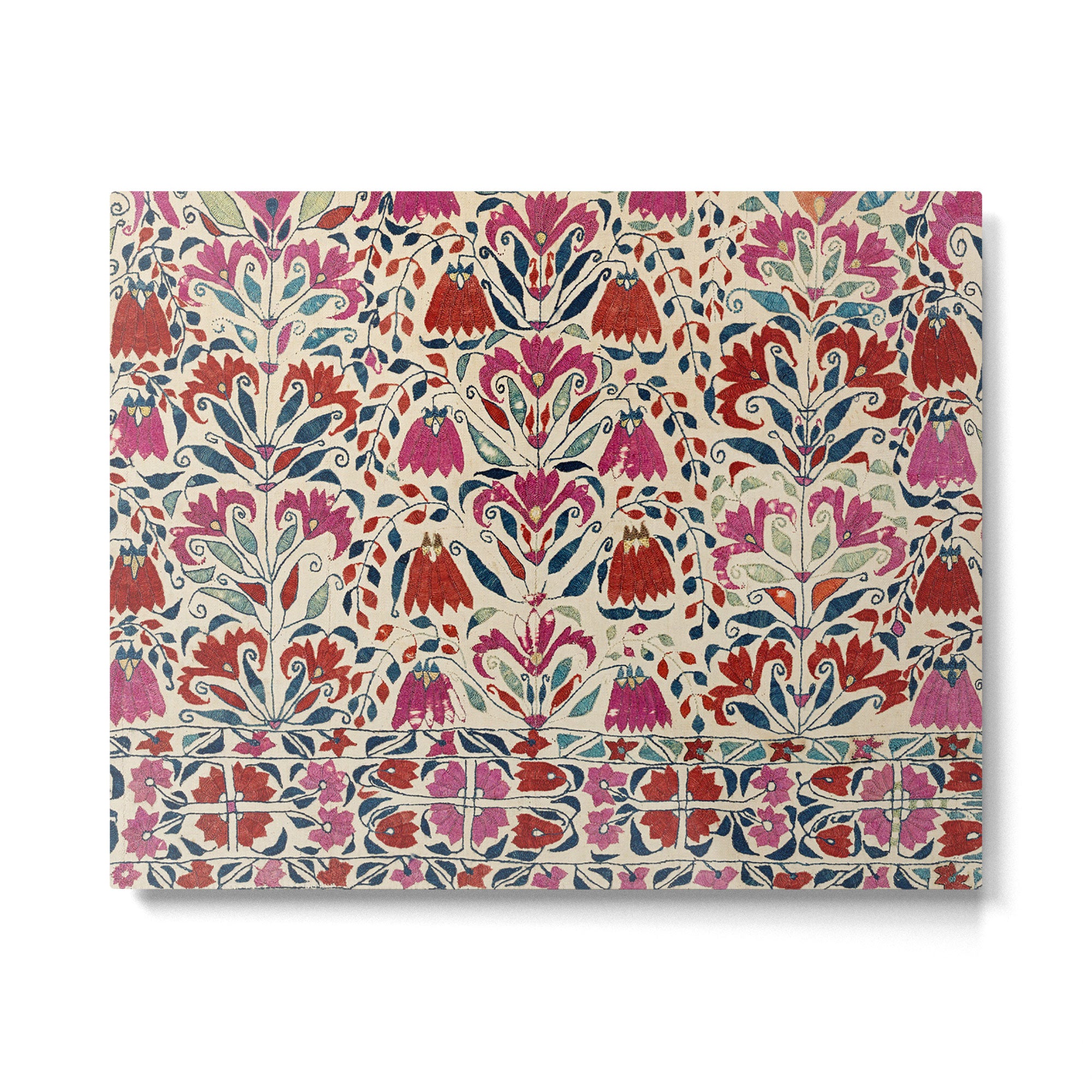 Tekke Asmalyk West Turkestan Floral Textile Print Metal Print Gallery Image 6