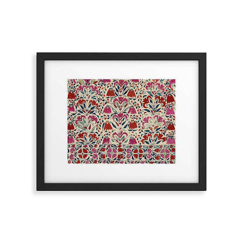 Tekke Asmalyk West Turkestan Floral Textile Print Framed Art Print Gallery Image 6