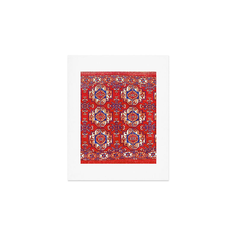 Tekke Torba Antique Turkmen Tribal Rug Print Art Print Gallery Image 1