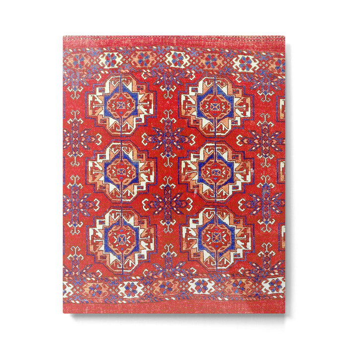Tekke Torba Antique Turkmen Tribal Rug Print Metal Print Gallery Image 1