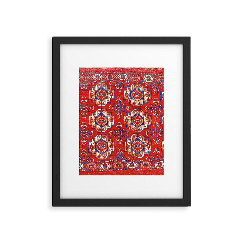 Tekke Torba Antique Turkmen Tribal Rug Print Framed Art Print Gallery Image 5