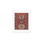 Three Medallion Kazak Southwest Caucasus Carpet Print Art Print Gallery Image 1
