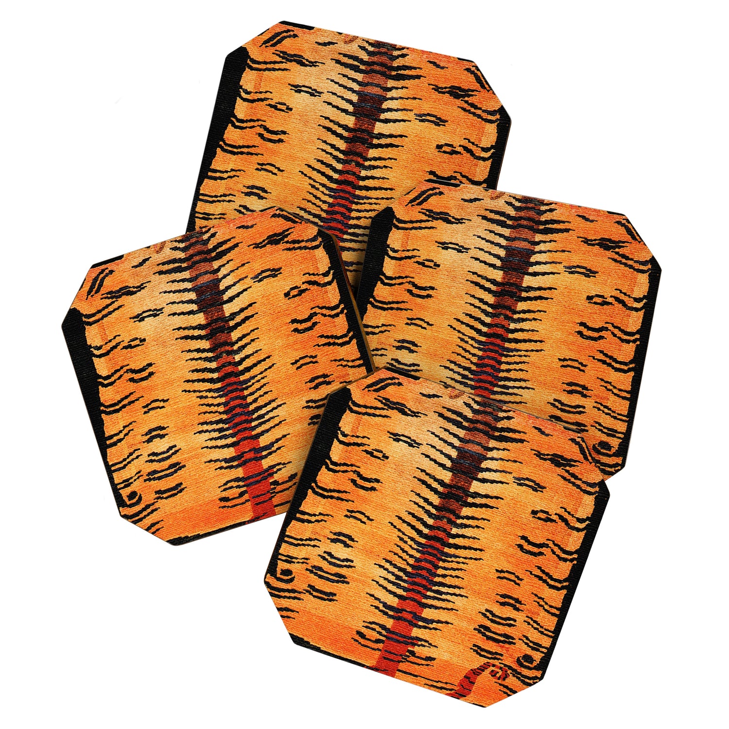 Tibetan Antique Tiger Rug Print Coaster Gallery Image 1