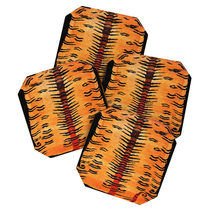 Tibetan Antique Tiger Rug Print Coaster Gallery Image 1