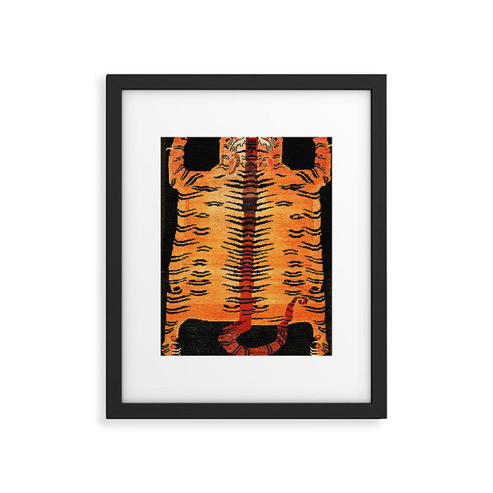 Tibetan Antique Tiger Rug Print Framed Art Print Gallery Image 1