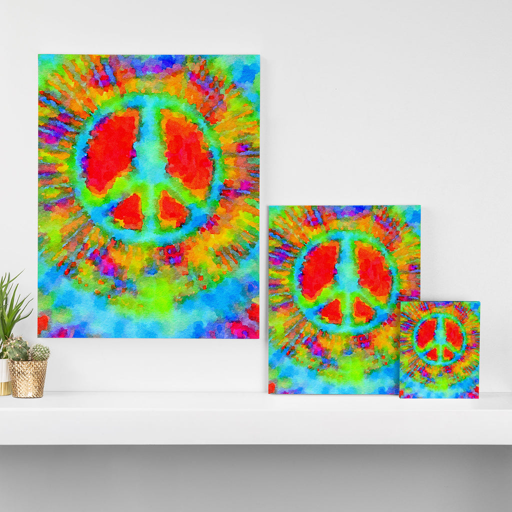 Tie Dye Peace Sign Canvas Print Gallery Image 3