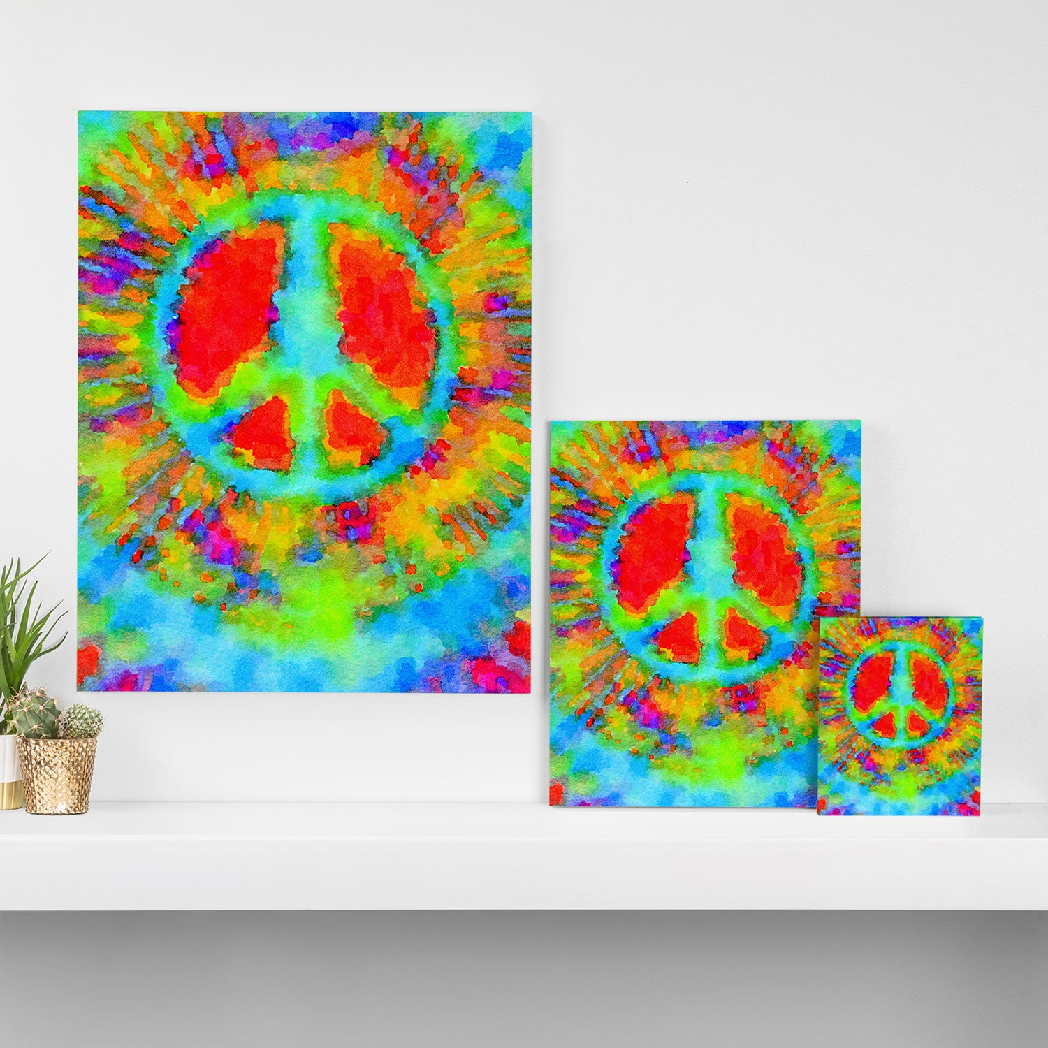 Tie Dye Peace Sign Canvas Print Gallery Image 3