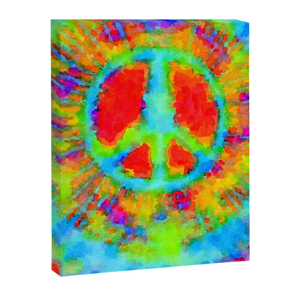 Tie Dye Peace Sign Canvas Print Gallery Image 3