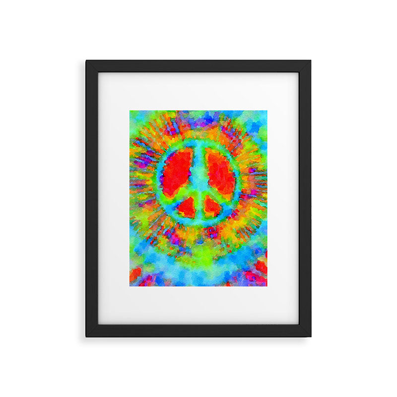 Tie Dye Peace Sign Framed Art Print Gallery Image 4