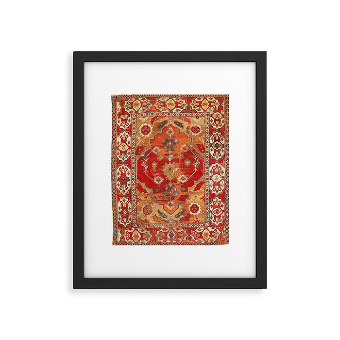 Transylvanian West Anatolian Carpet Print Framed Art Print Gallery Image 1