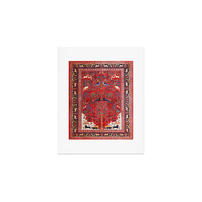 Tree of Life Beautiful Flower Garden Persian Khorassan Rug Print Art Print Gallery Image 1