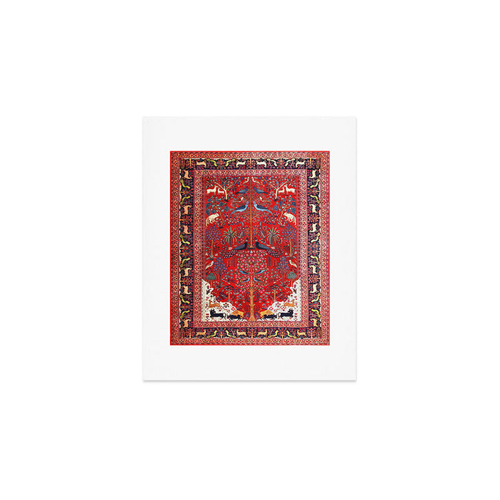 Tree of Life Beautiful Flower Garden Persian Khorassan Rug Print Art Print Gallery Image 1