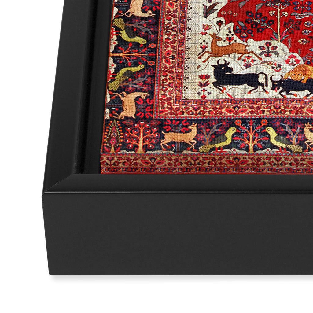 Tree of Life Beautiful Flower Garden Persian Khorassan Rug Print Framed Canvas Print Gallery Image 3