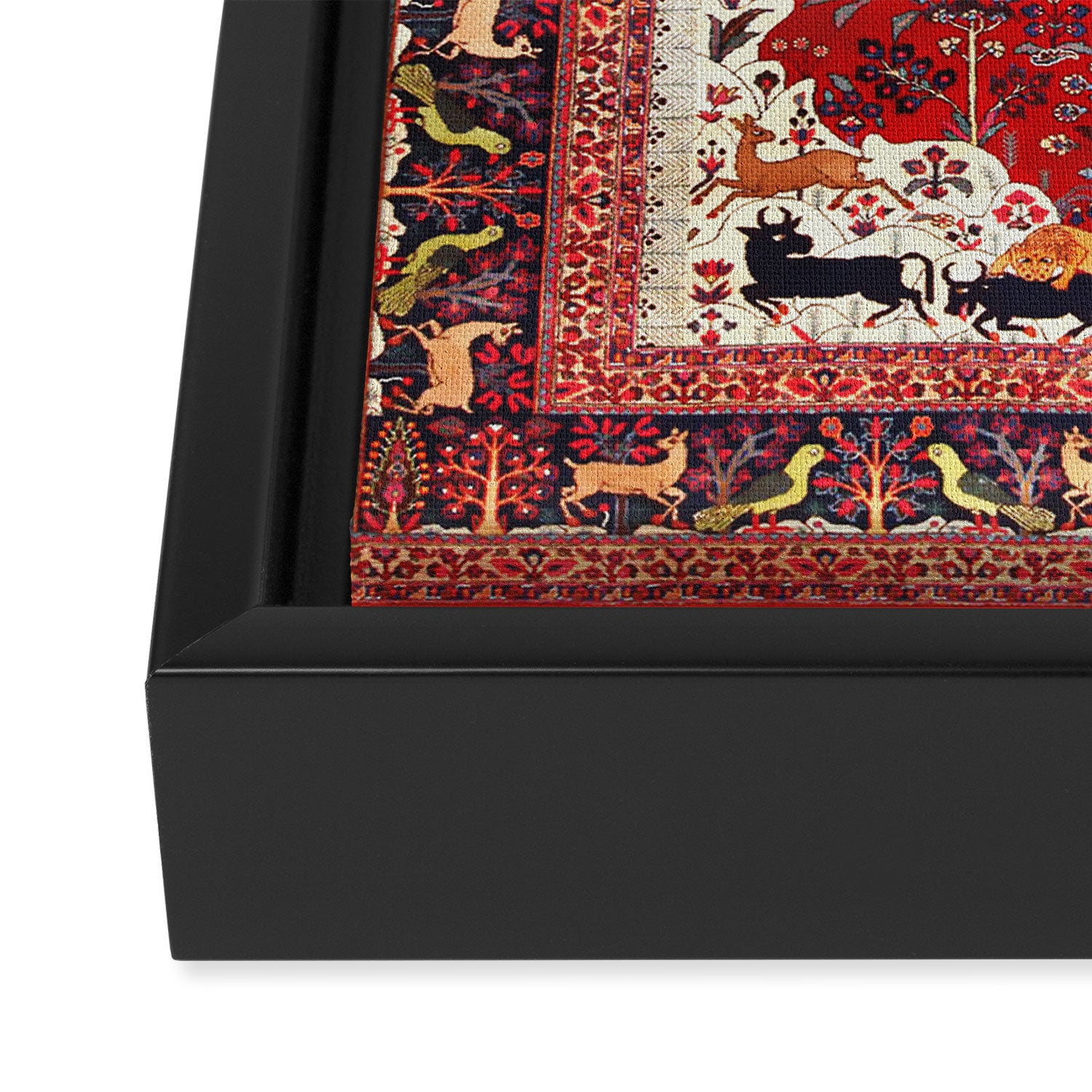 Tree of Life Beautiful Flower Garden Persian Khorassan Rug Print Framed Canvas Print Gallery Image 3
