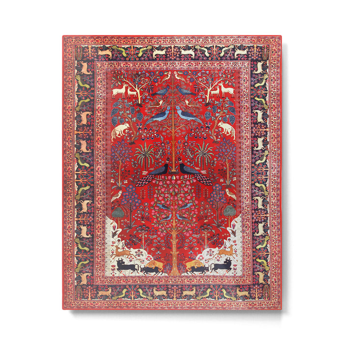 Tree of Life Beautiful Flower Garden Persian Khorassan Rug Print Metal Print Gallery Image 1