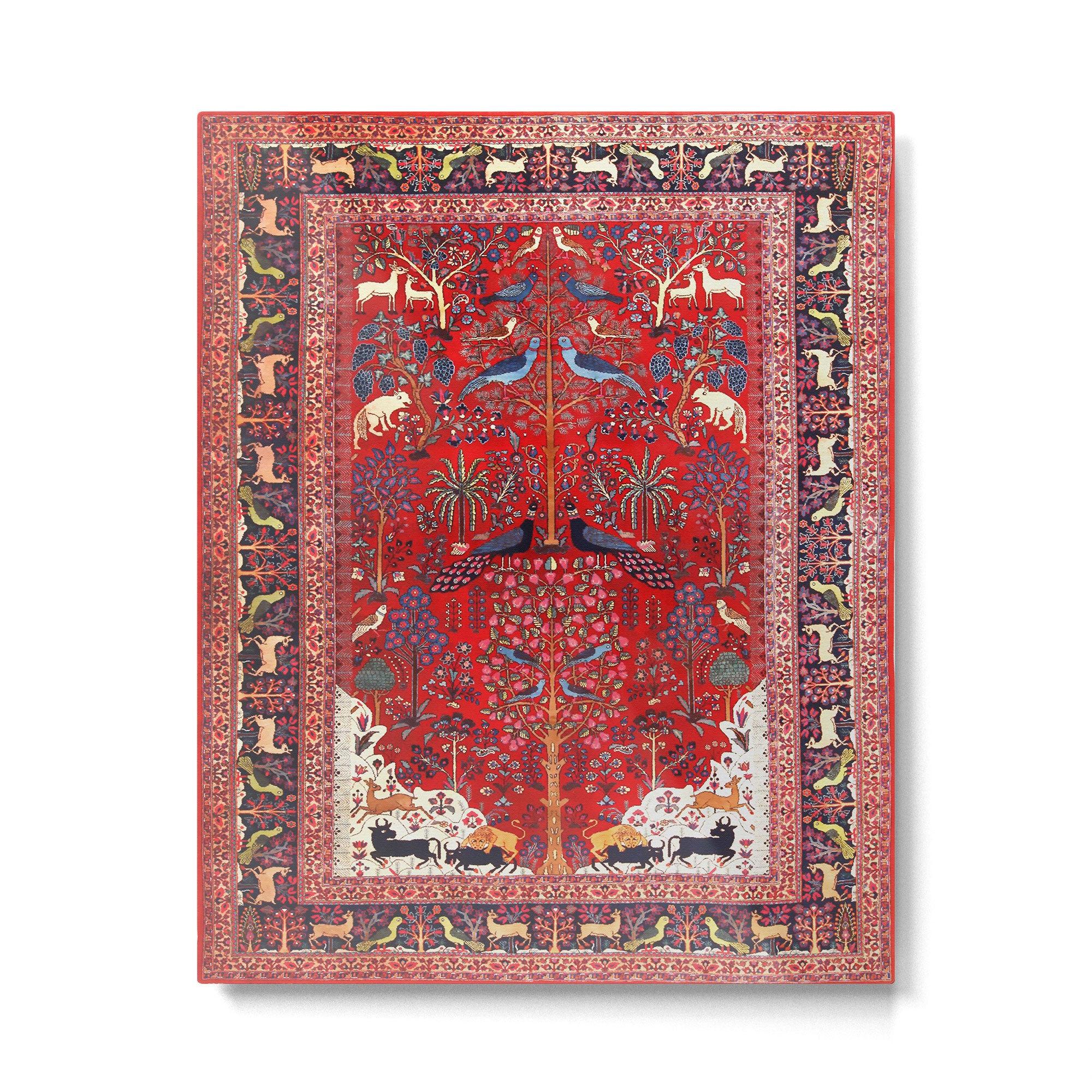 Tree of Life Beautiful Flower Garden Persian Khorassan Rug Print Metal Print Gallery Image 4