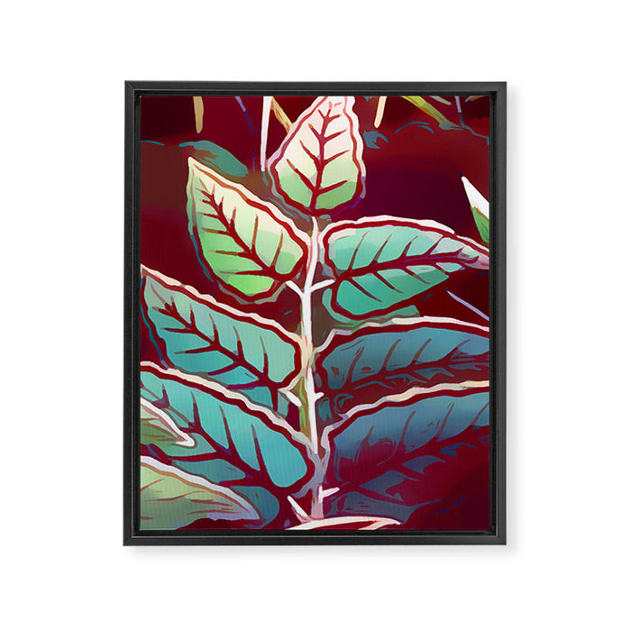 Tropical Leaves After Rousseau Framed Canvas Print Gallery Image 1