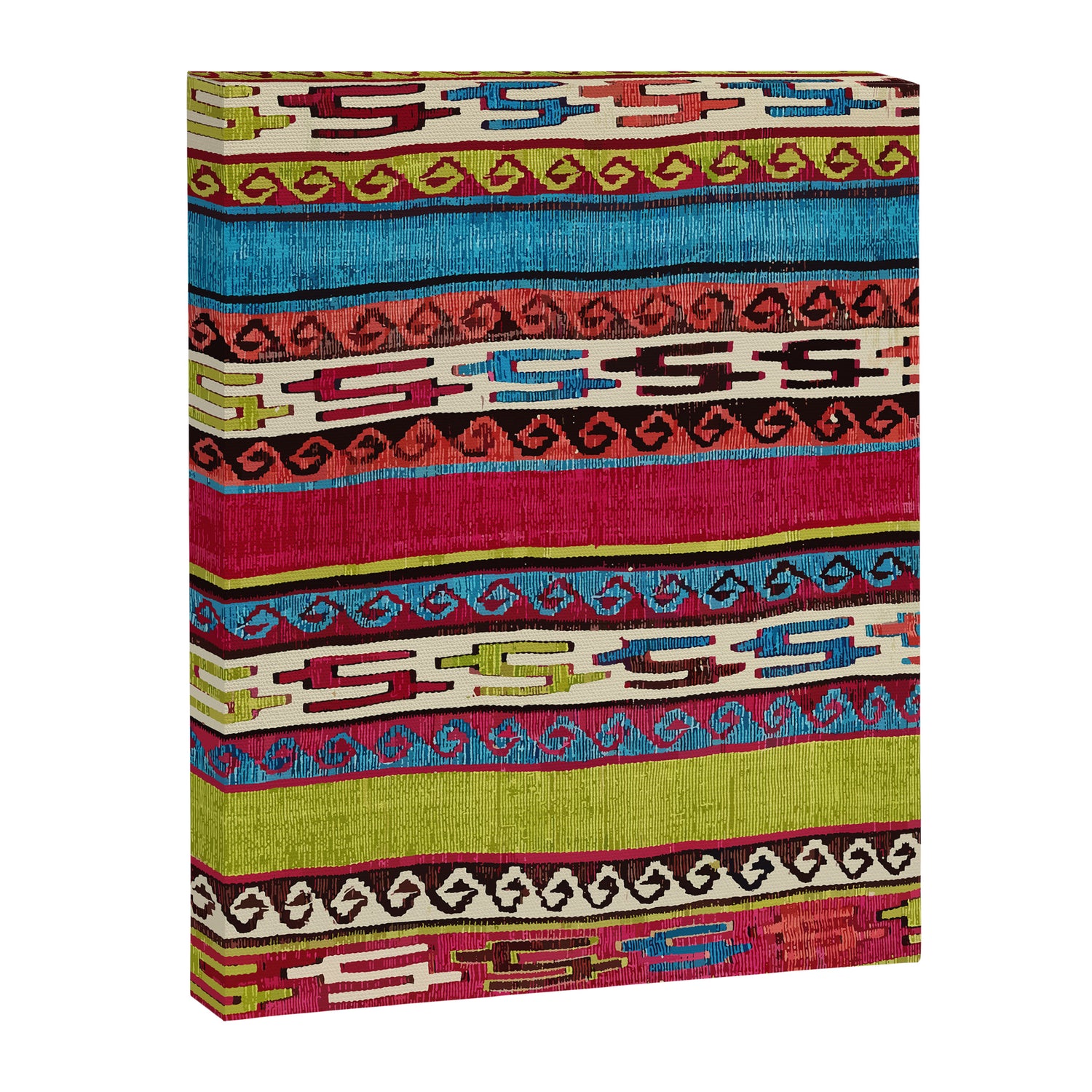 Turkish Antique Kilim Print with Horizontal Stripes  Canvas Print Gallery Image 3
