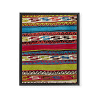 Turkish Antique Kilim Print with Horizontal Stripes  Framed Canvas Print Gallery Image 3