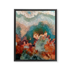 Turquoise Copper Agate Low Poly Geometric Triangles Framed Canvas Print Gallery Image 3