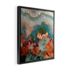Turquoise Copper Agate Low Poly Geometric Triangles Framed Canvas Print Gallery Image 2