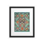 Turquoise Suzani Antique Floral Uzbek Embroidery Print Framed Art Print Gallery Image 5