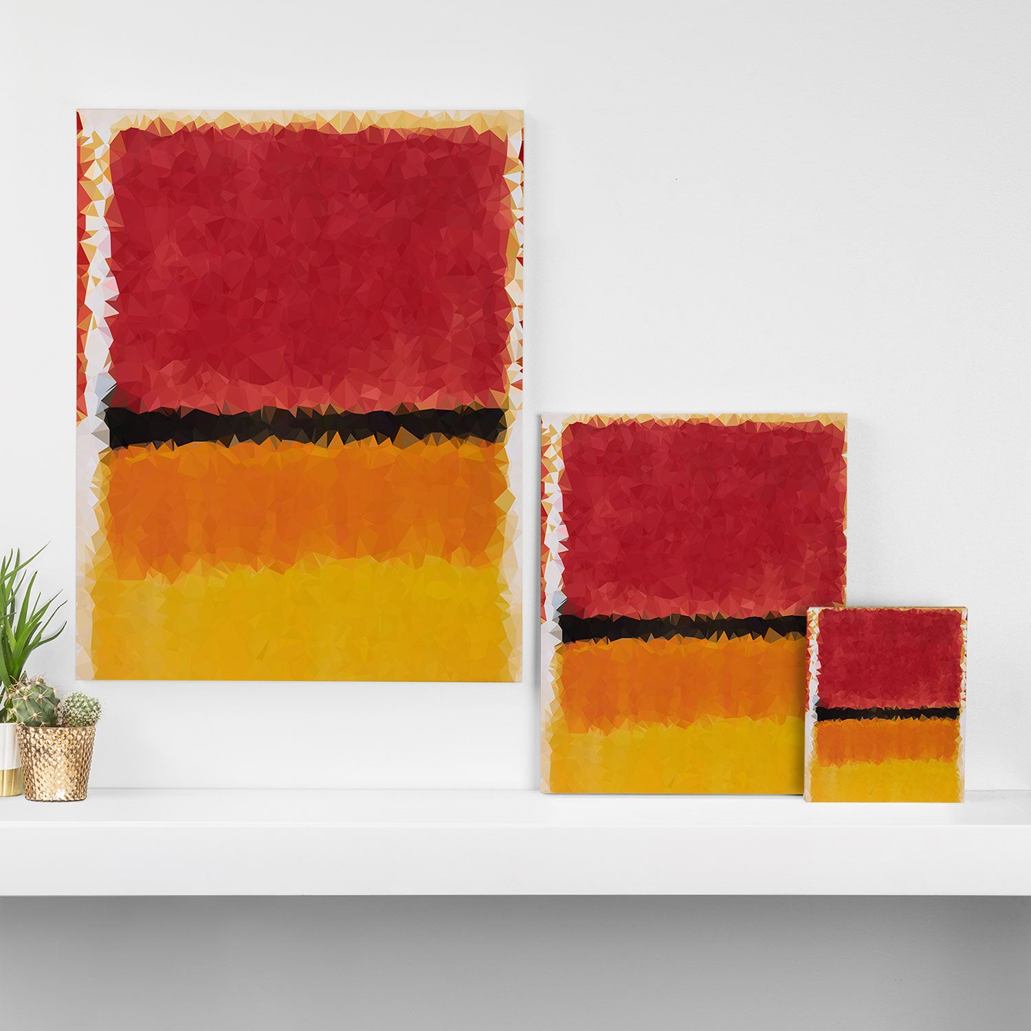 Untitled After Rothko Low Poly Geometric Triangles Canvas Print Gallery Image 3