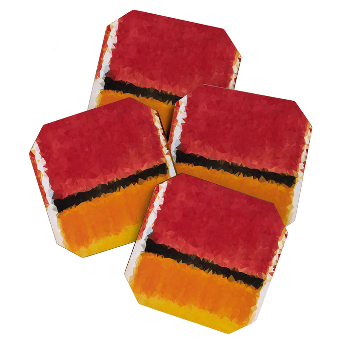 Untitled After Rothko Low Poly Geometric Triangles Coaster Gallery Image 1