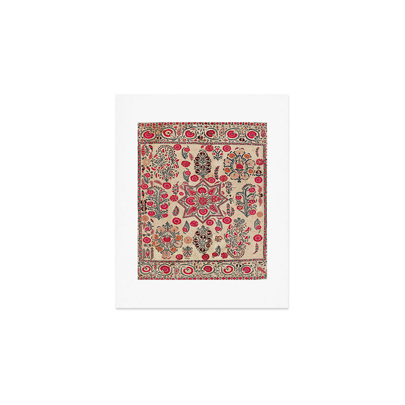 Ura Tube  Antique Tajik Suzani Embroidery Print Art Print Gallery Image 1