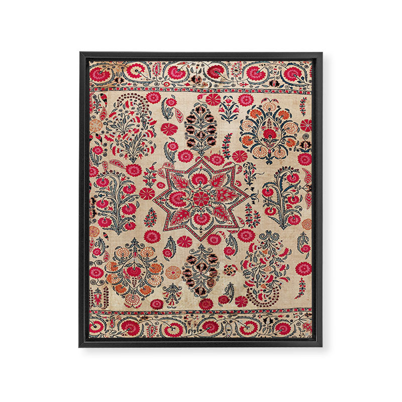 Ura Tube  Antique Tajik Suzani Embroidery Print Framed Canvas Print Gallery Image 3