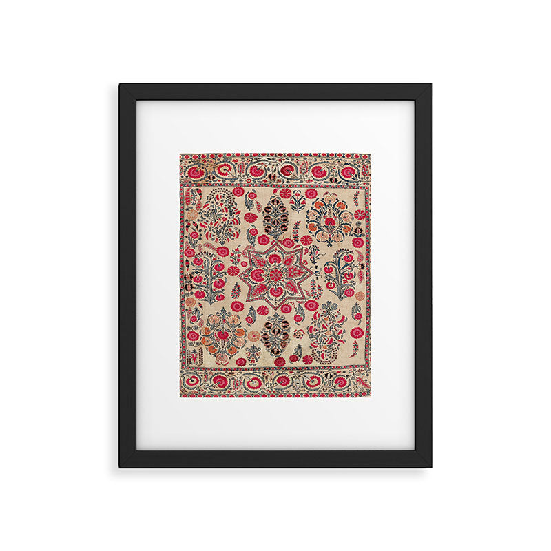 Ura Tube  Antique Tajik Suzani Embroidery Print Framed Art Print Gallery Image 6