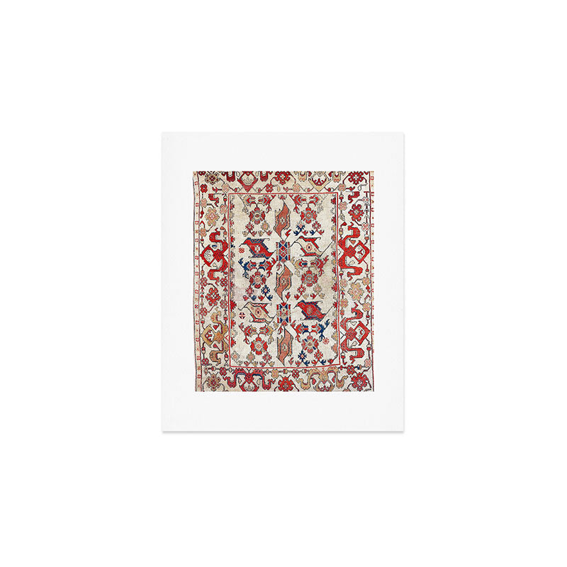 Ushak Selendi 17th Century Bird Carpet Print Art Print Gallery Image 1