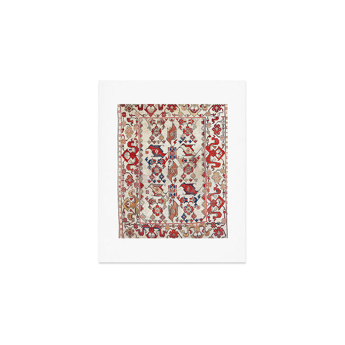Ushak Selendi 17th Century Bird Carpet Print Art Print Gallery Image 1