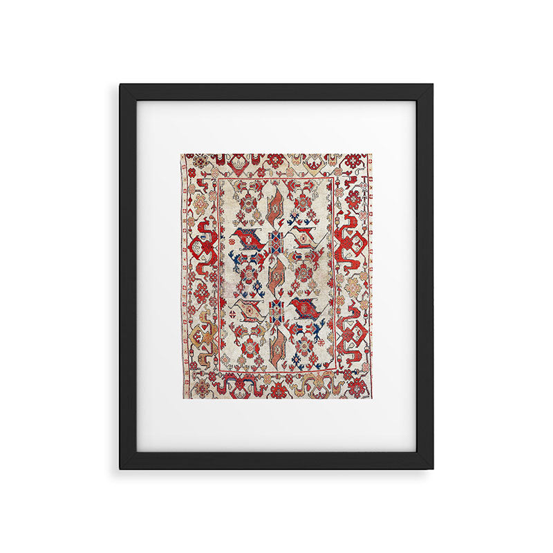 Ushak Selendi 17th Century Bird Carpet Print Framed Art Print Gallery Image 4