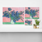 Van Gogh Irises Still Life With Pink Background Canvas Print Gallery Image 3