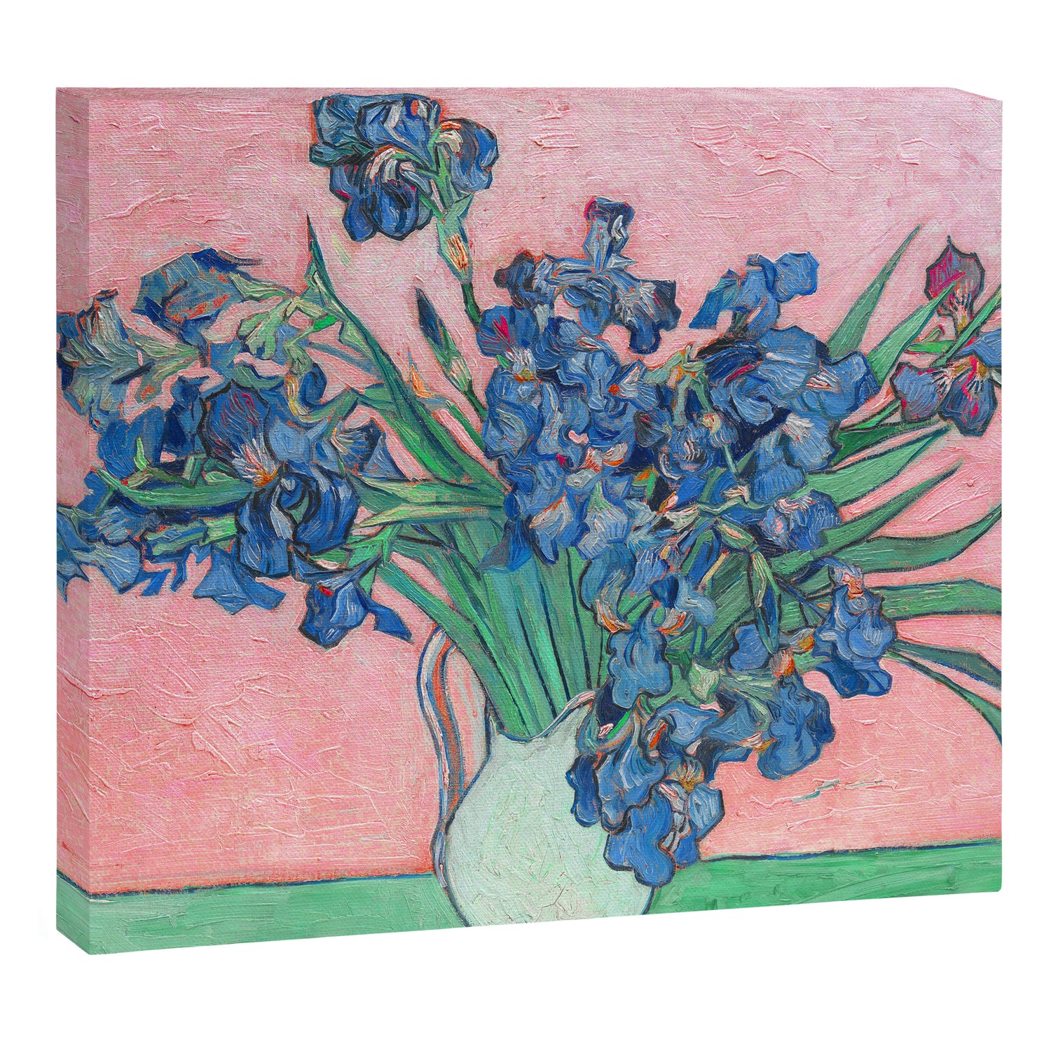 Van Gogh Irises Still Life With Pink Background Canvas Print Gallery Image 3