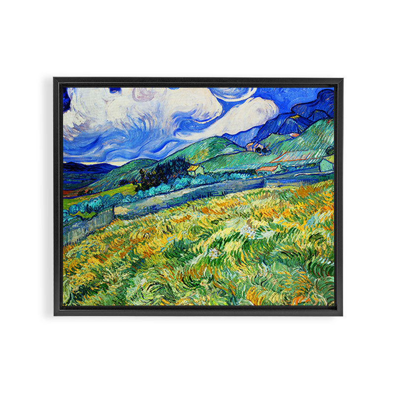 Van Gogh Mountain Meadow Landscape Painting Print Framed Canvas Print Gallery Image 3