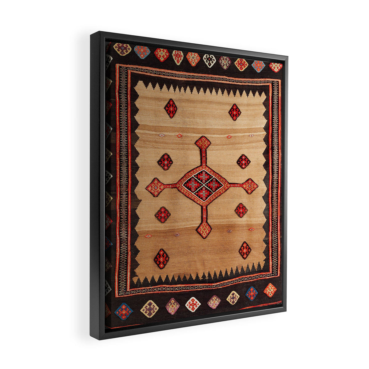 Varamin Ru Khorsi North Persian Table Cover Print Framed Canvas Print Gallery Image 2