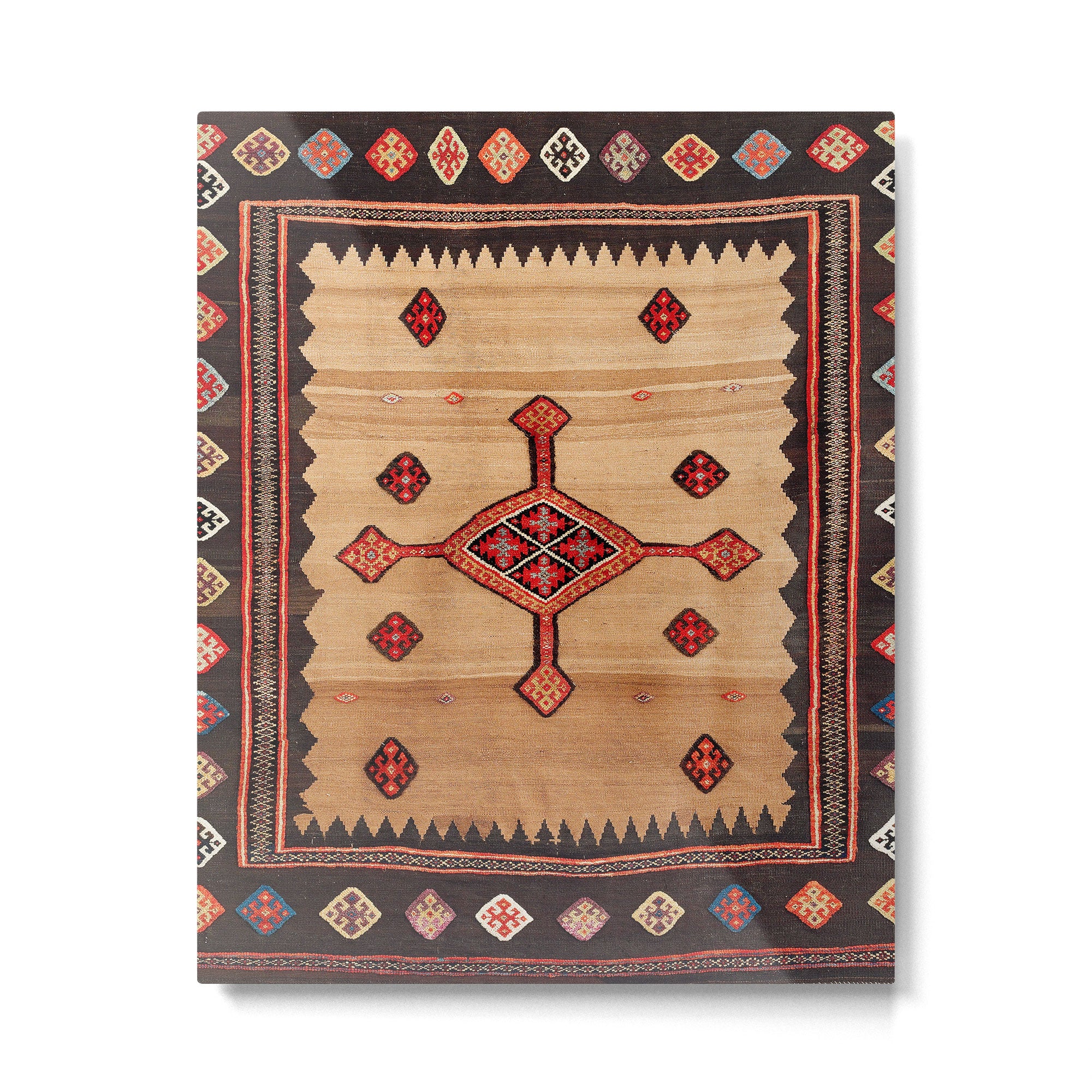 Varamin Ru Khorsi North Persian Table Cover Print Metal Print Gallery Image 6