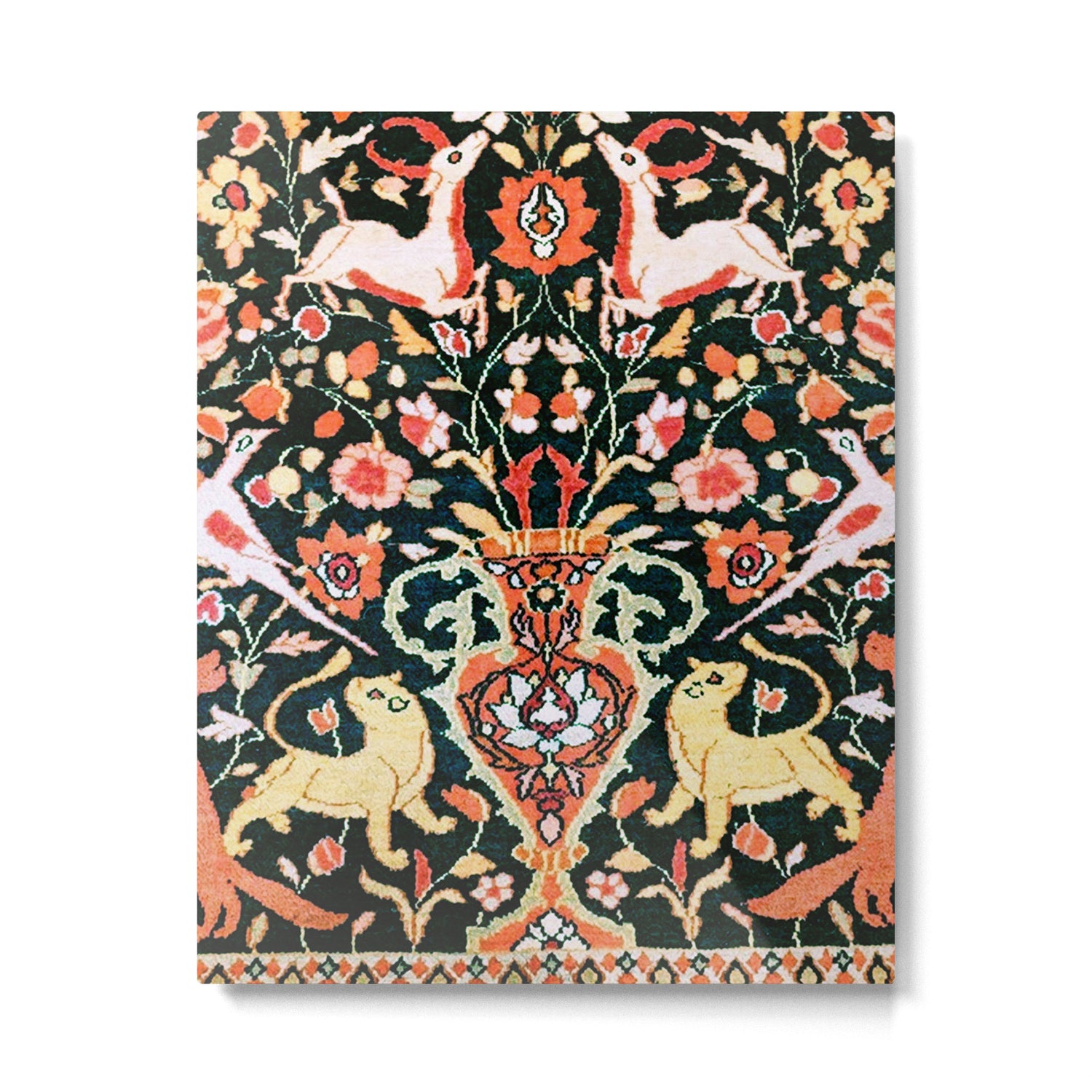 Vase Birds Animals Persian Rug Print Metal Print Gallery Image 6