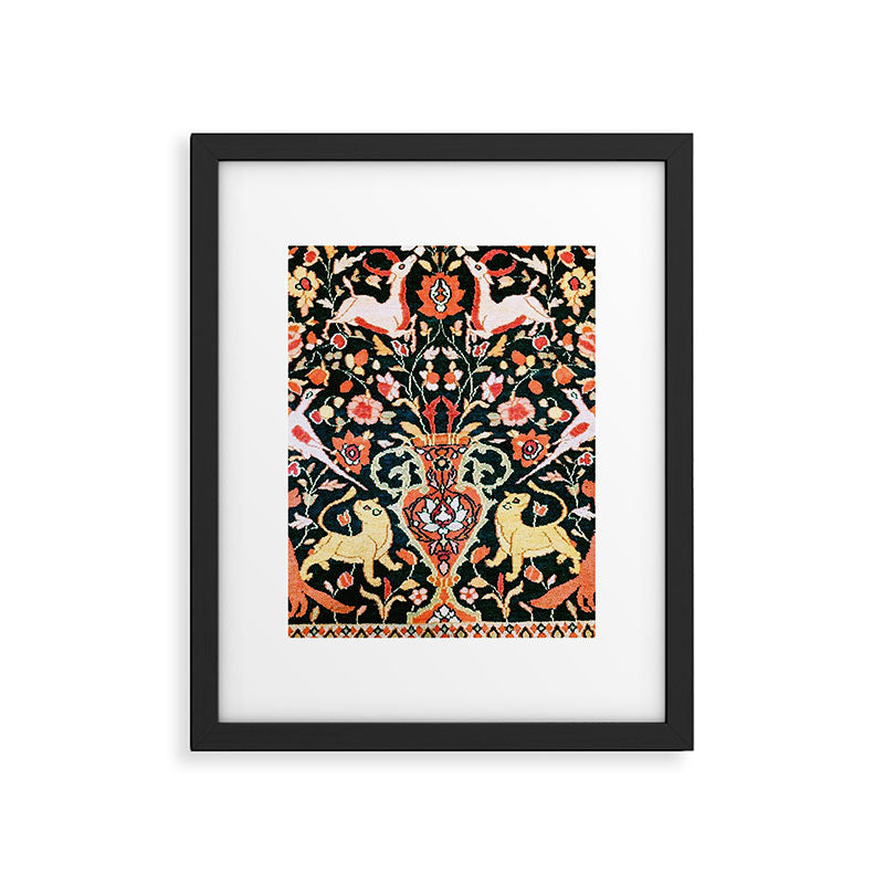 Vase Birds Animals Persian Rug Print Framed Art Print Gallery Image 6