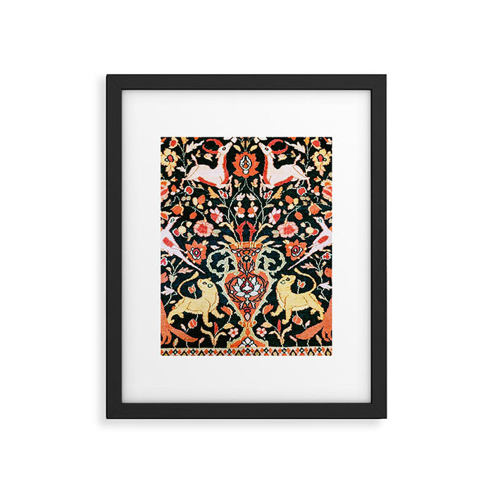 Vase Birds Animals Persian Rug Print Framed Art Print Gallery Image 1
