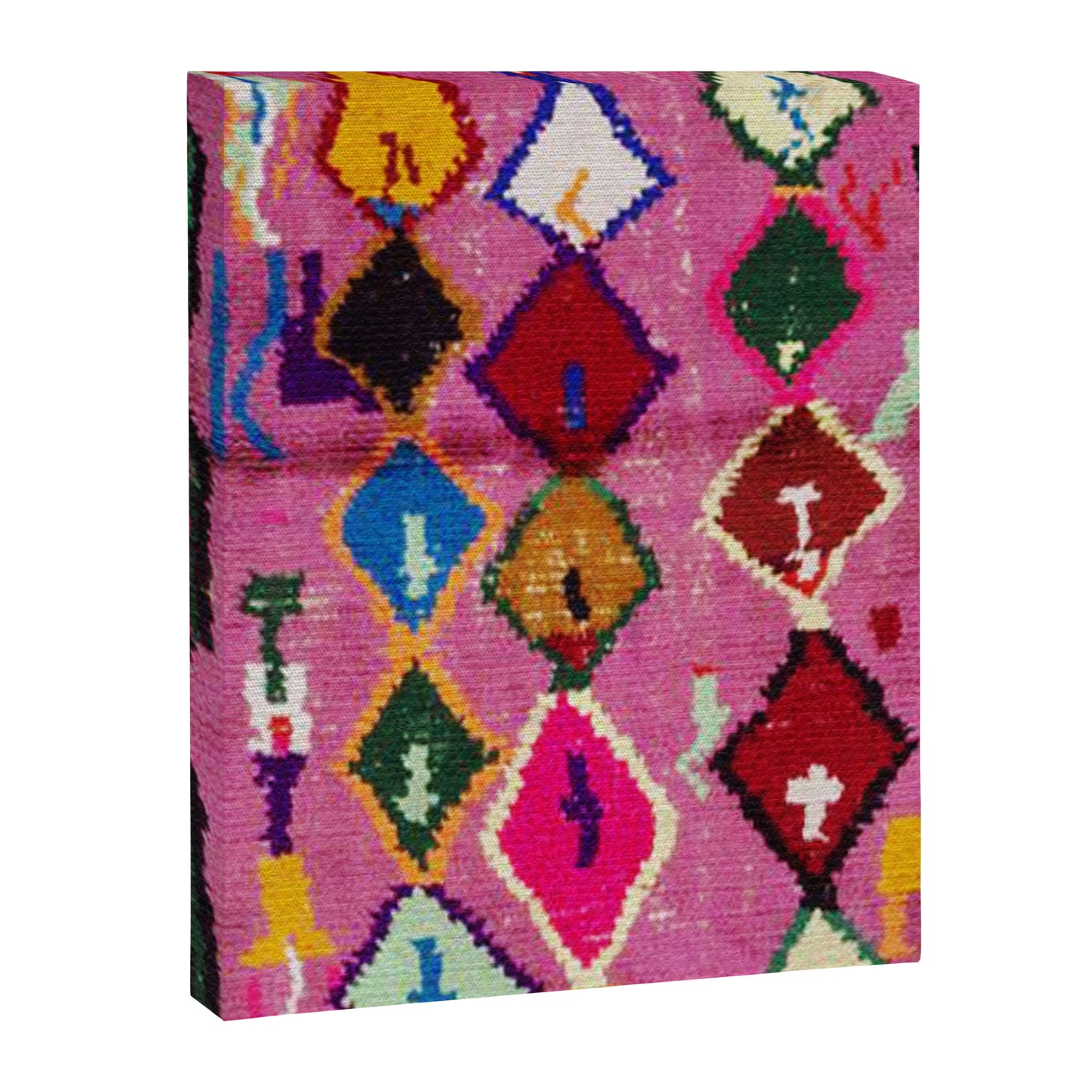 Very Colorful Retro Moroccan Rug Print Canvas Print Gallery Image 3
